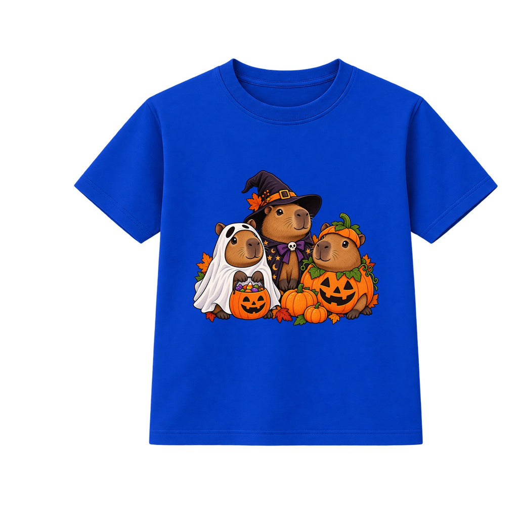 Capybara Costume Crew kids Halloween t-shirt - Blue