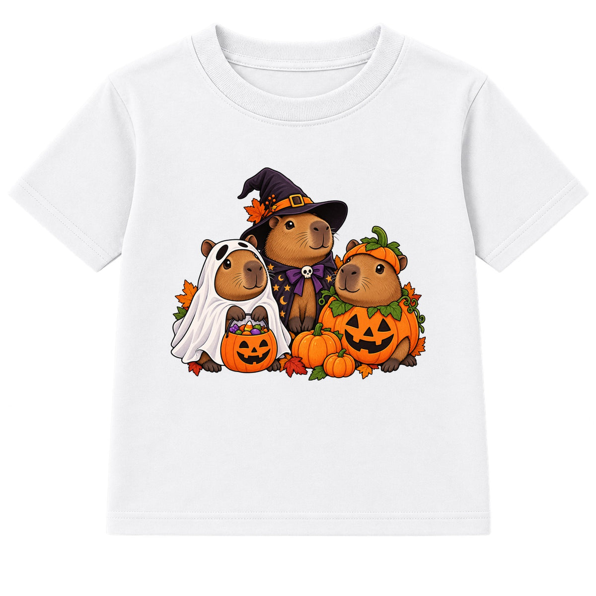 Capybara Costume Crew kids Halloween t-shirt - White