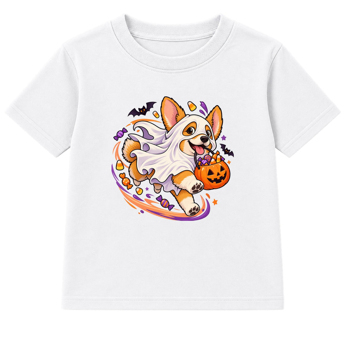 Ghost Corgi kids Halloween t-shirt - White