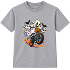 BMX Ghost kids Halloween t-shirt - Heather Grey