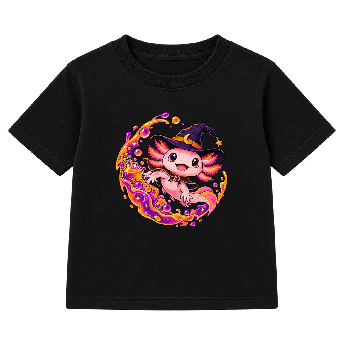 Witch Axolotl kids Halloween t-shirt - Black