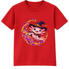 Witch Axolotl kids Halloween t-shirt - Red