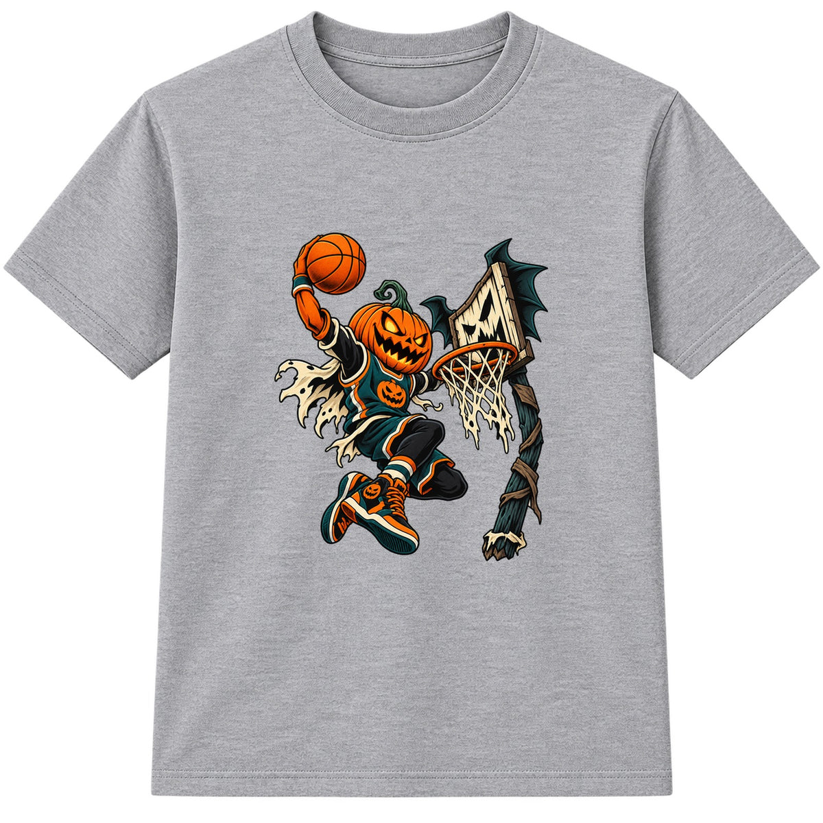 Pumpkin Dunk adult Halloween t-shirt - Heather Grey