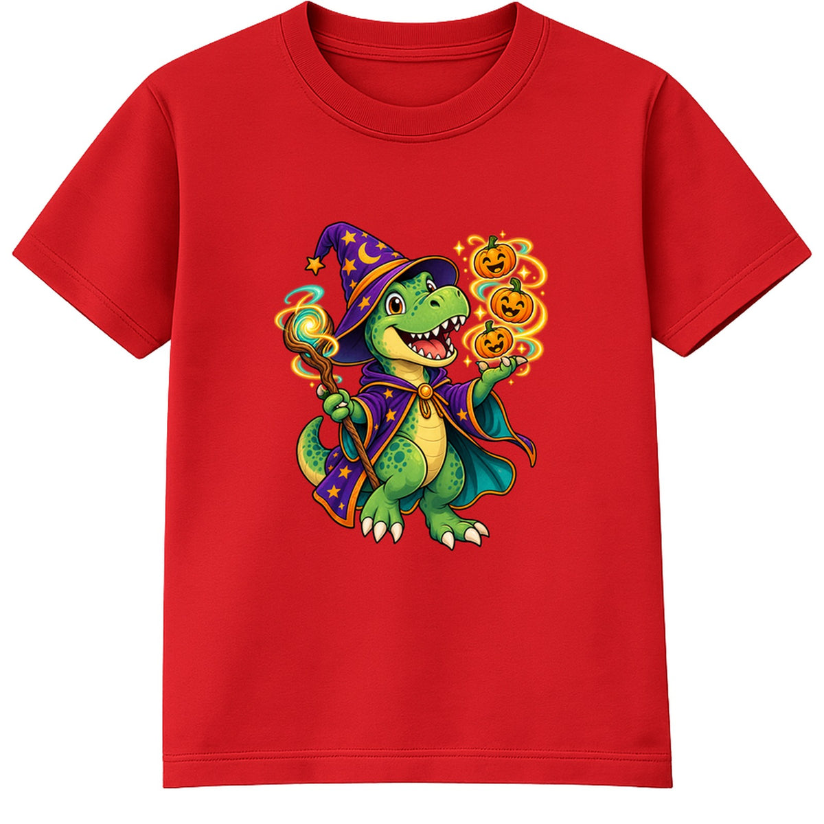 Wizard Dino kids Halloween t-shirt - Red