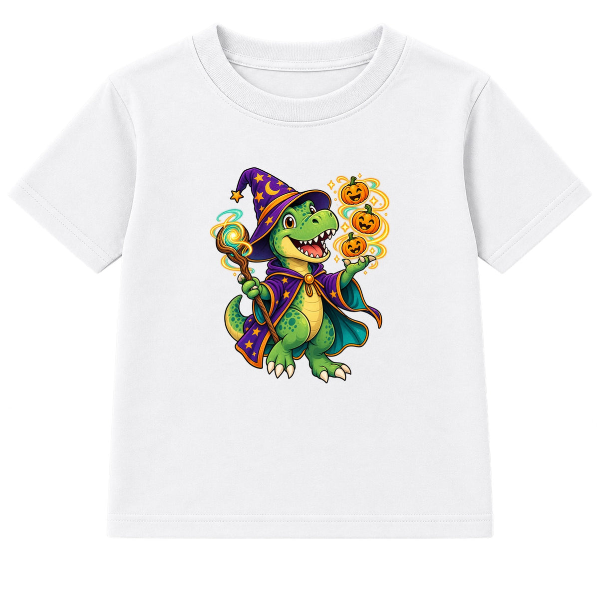 Wizard Dino kids Halloween t-shirt - White