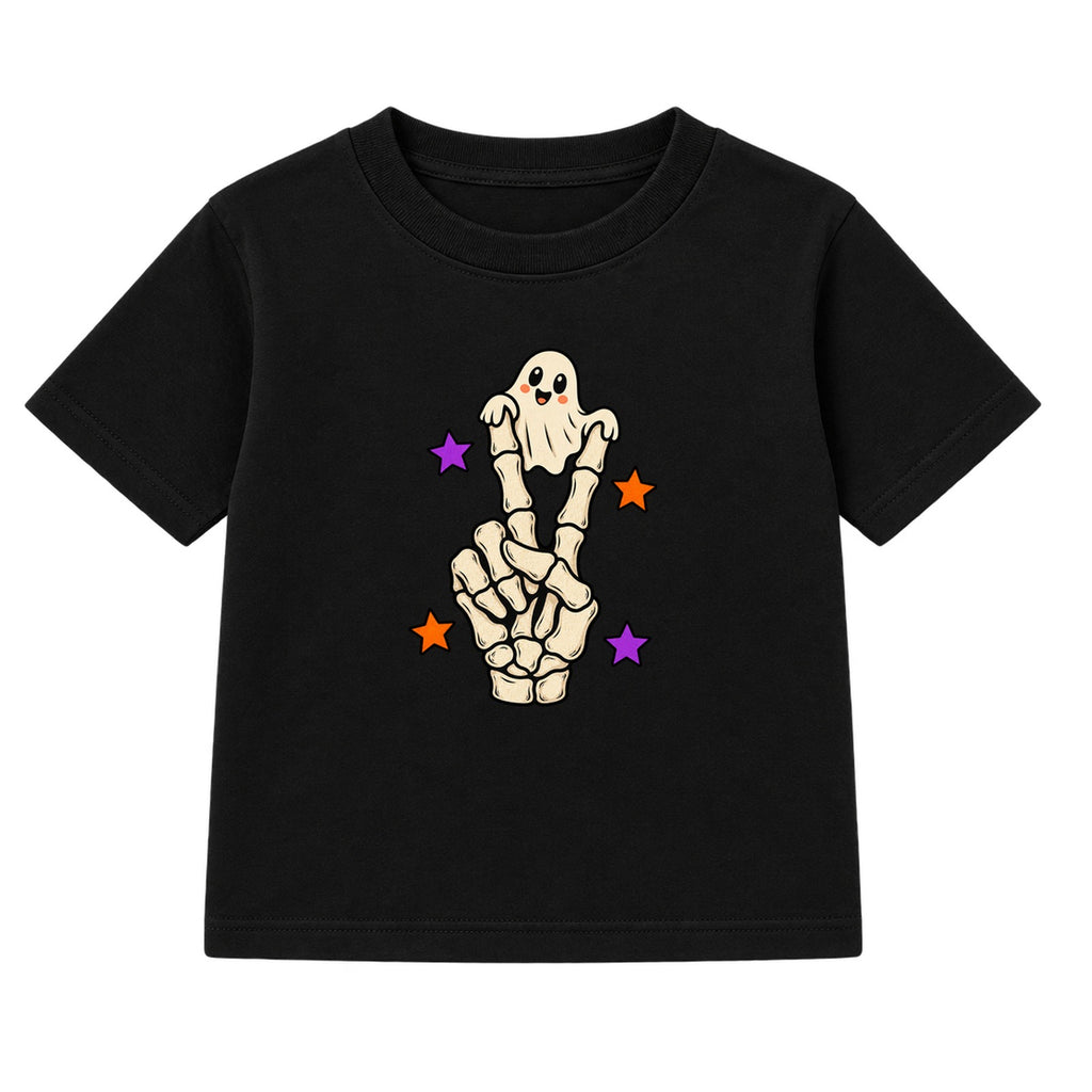 Peace Out Skeleton kids Halloween t-shirt - Black