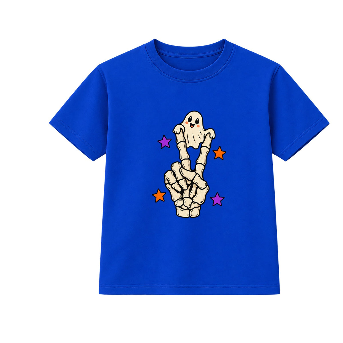 Peace Out Skeleton kids Halloween t-shirt - Blue