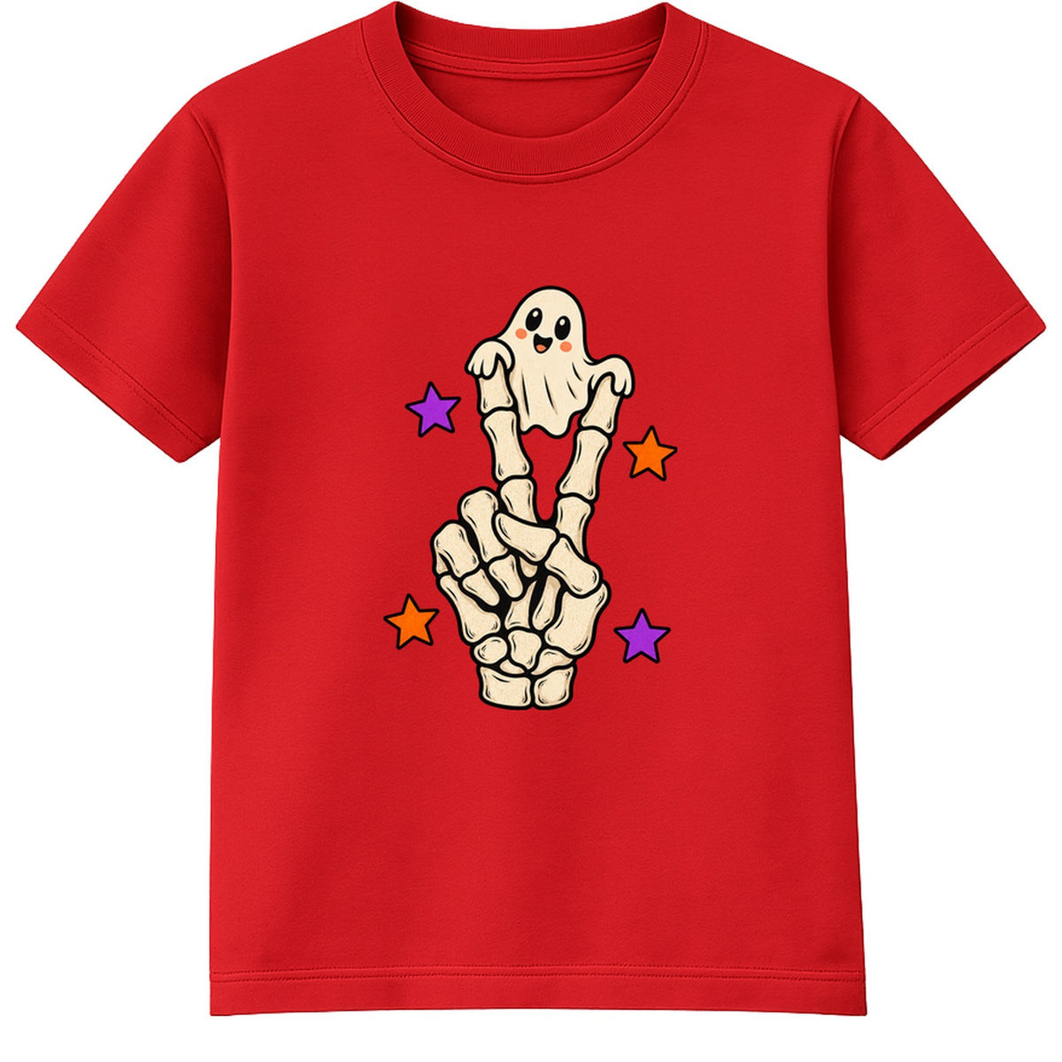 Peace Out Skeleton kids Halloween t-shirt - Red