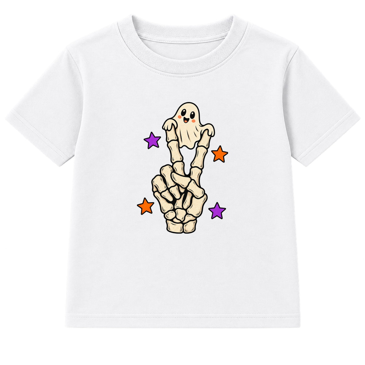 Peace Out Skeleton kids Halloween t-shirt - White