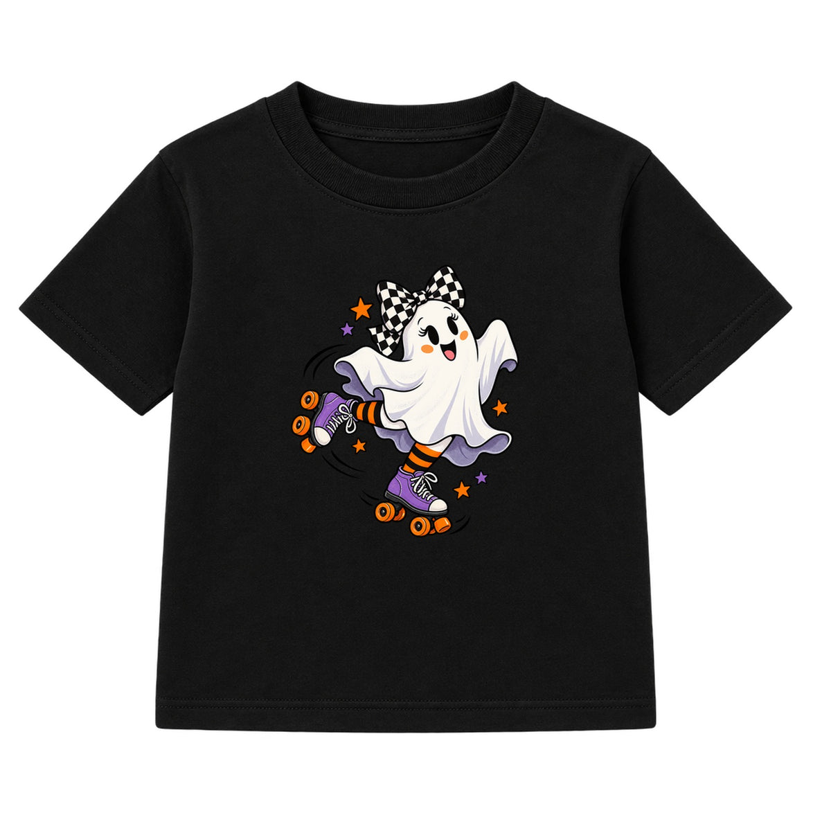 Roller Skate Ghost kids Halloween t-shirt - Black