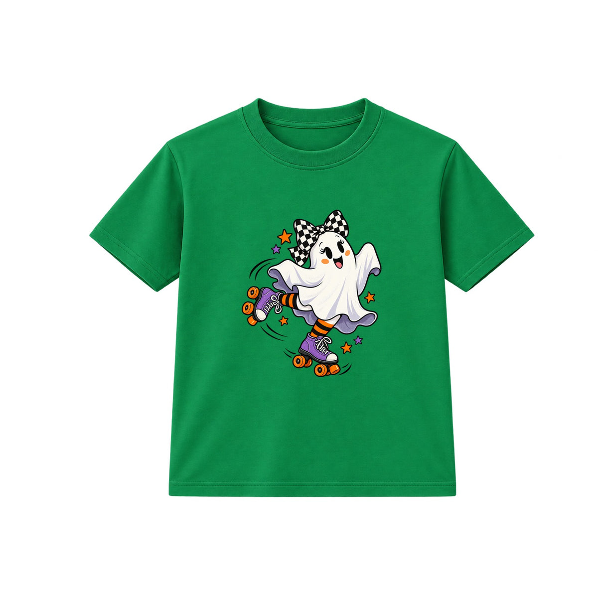 Roller Skate Ghost kids Halloween t-shirt - Green
