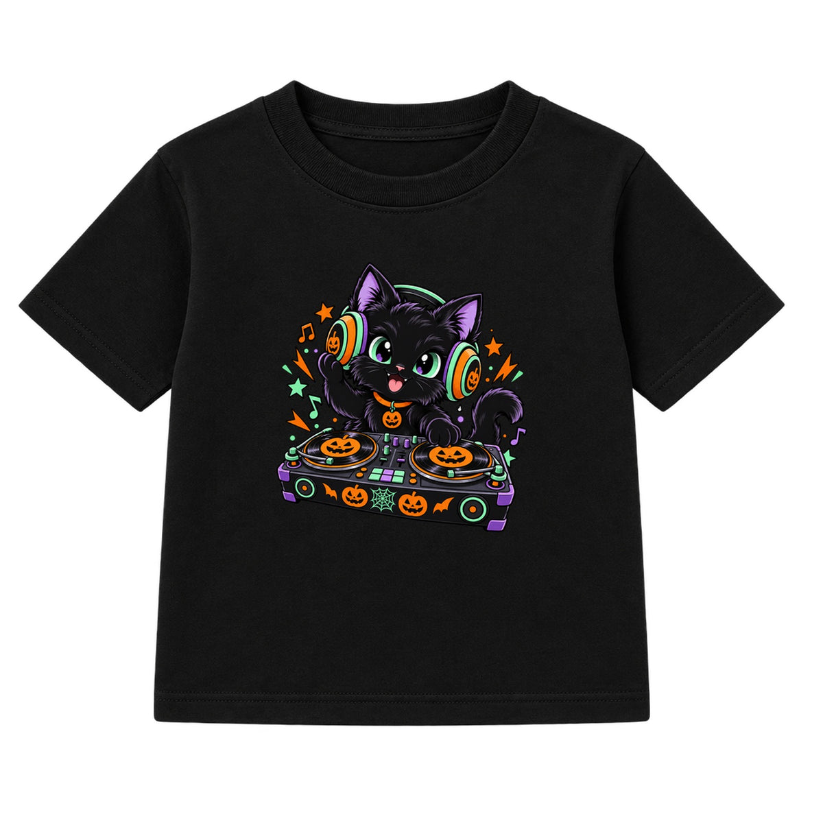 DJ Cat kids Halloween t-shirt - Black