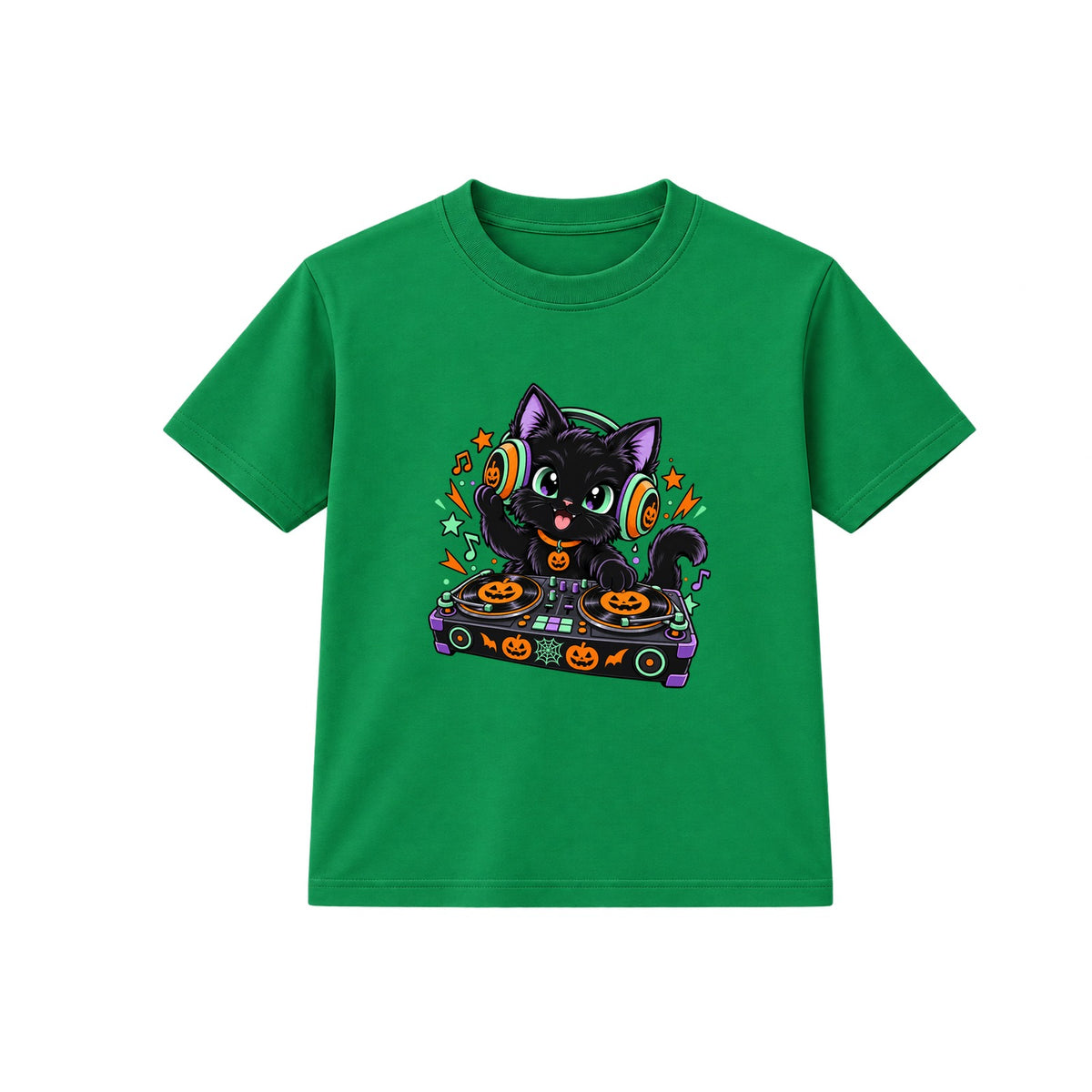 DJ Cat kids Halloween t-shirt - Green