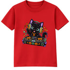 DJ Cat kids Halloween t-shirt - Red