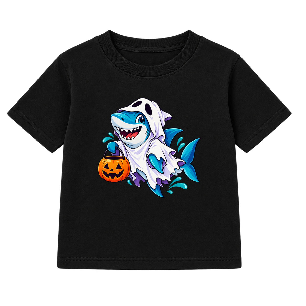 Ghost Shark kids Halloween t-shirt - Black