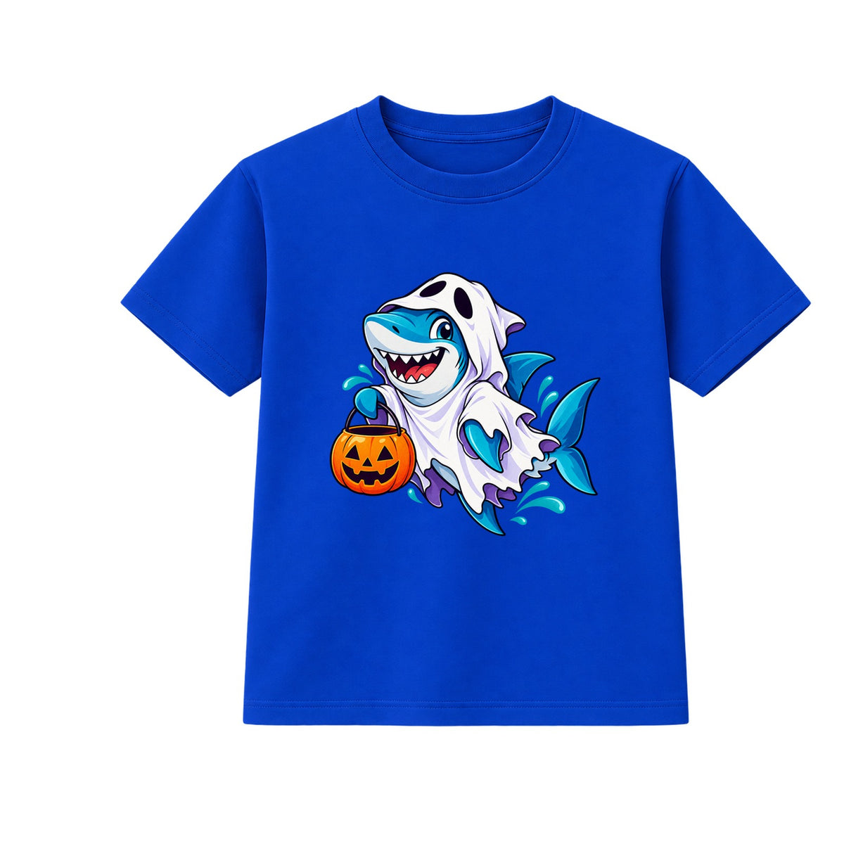 Ghost Shark kids Halloween t-shirt - Blue