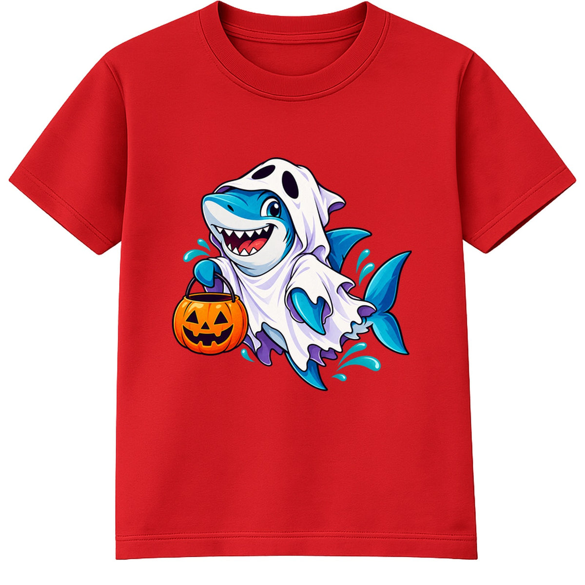 Ghost Shark kids Halloween t-shirt - Red