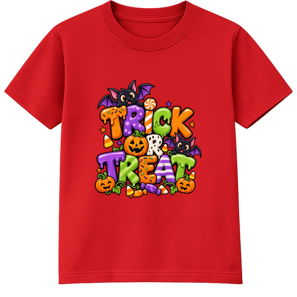 Trick Or Treat kids Halloween t-shirt - Red