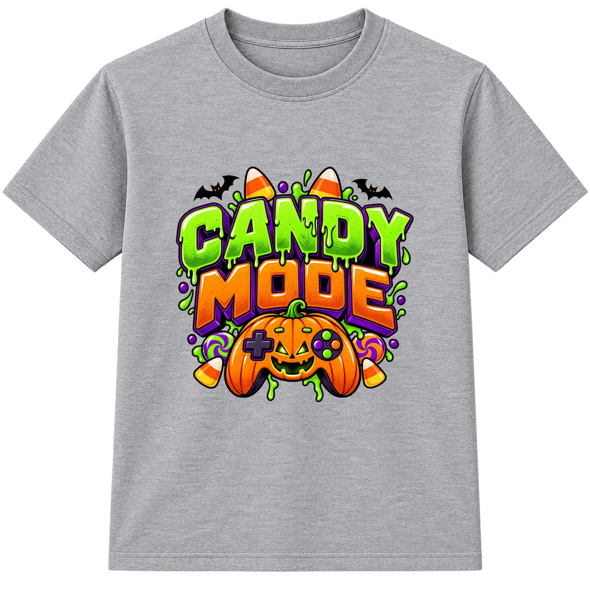 Candy Mode kids Halloween t-shirt - Heather Grey