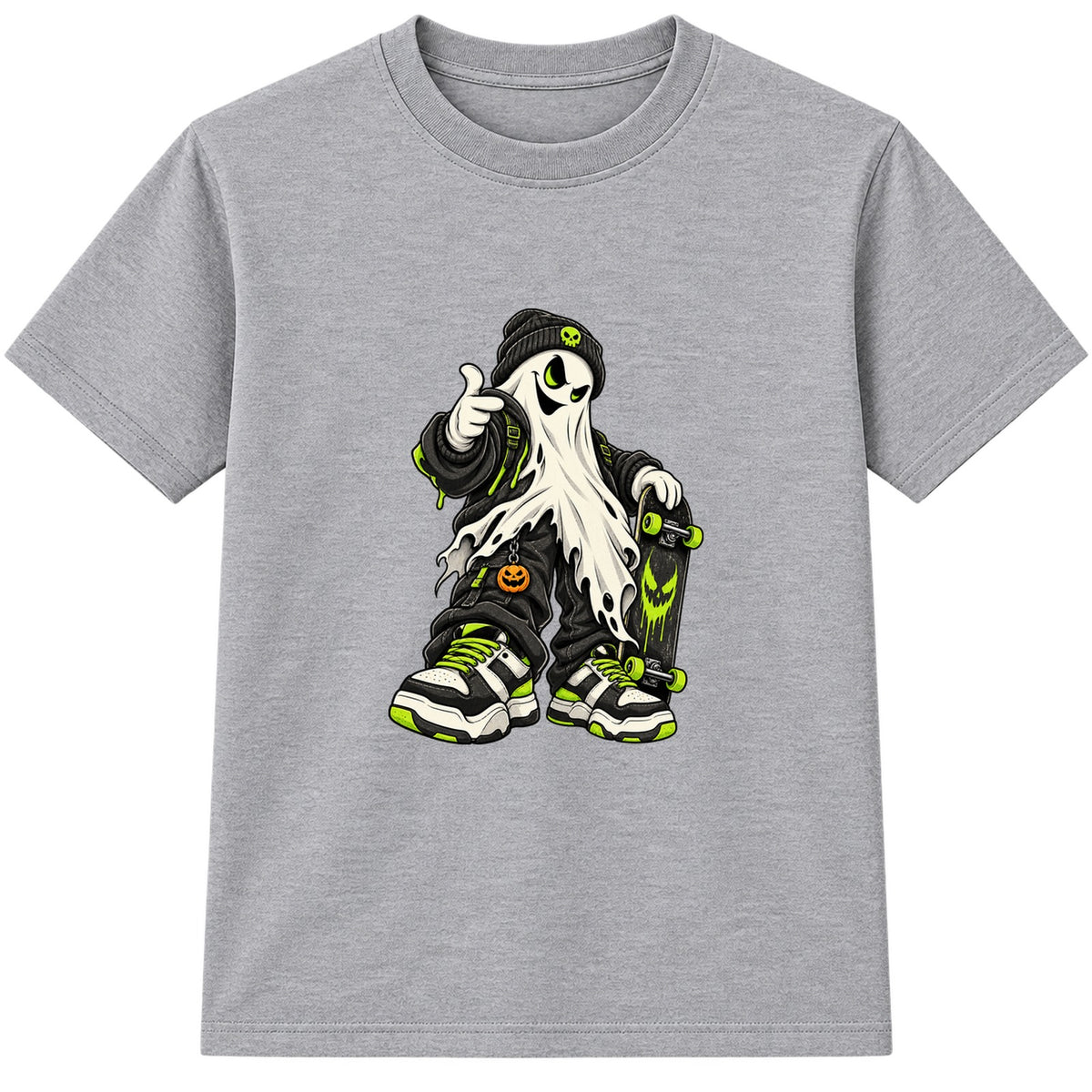 Streetwear Ghost adult Halloween t-shirt - Heather Grey