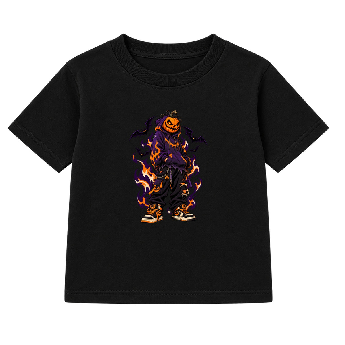 Hoodie Pumpkin adult Halloween t-shirt - Black