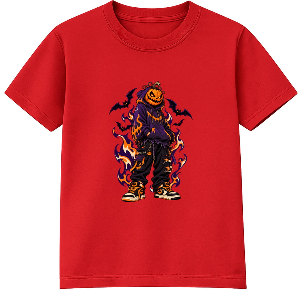 Hoodie Pumpkin adult Halloween t-shirt - Red
