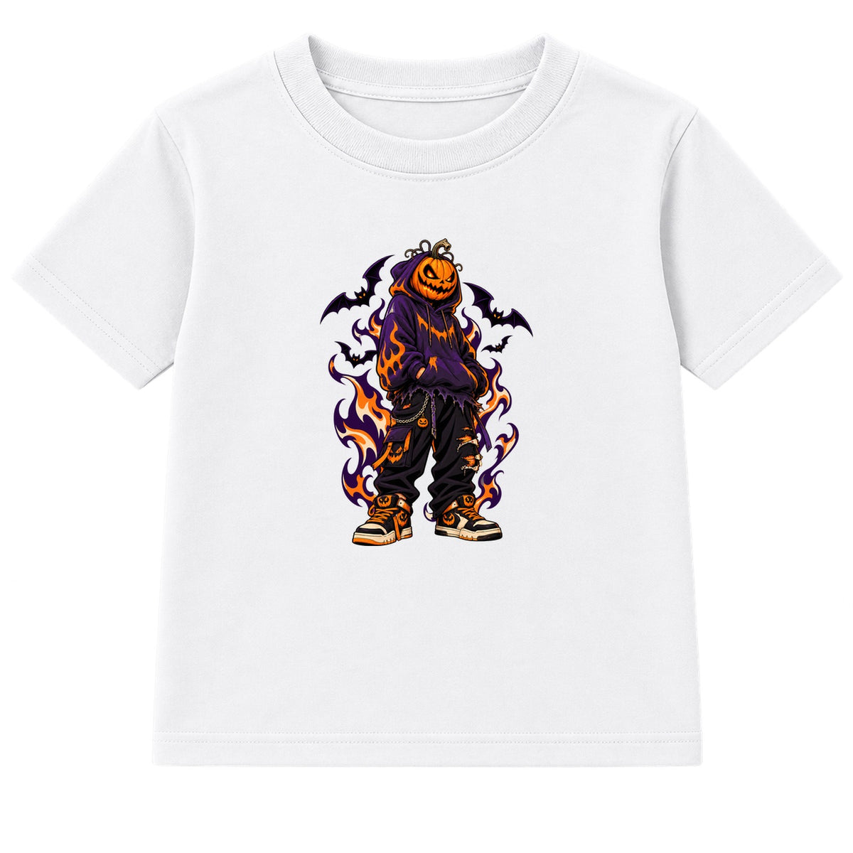 Hoodie Pumpkin adult Halloween t-shirt - White