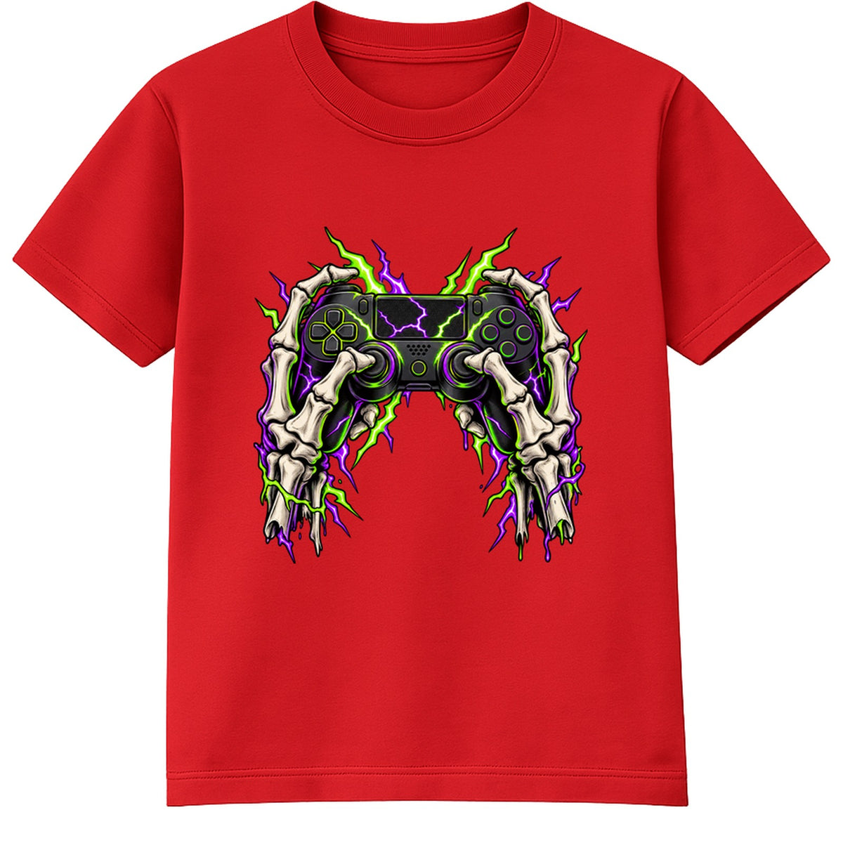 Skeleton Gamer adult Halloween t-shirt - Red