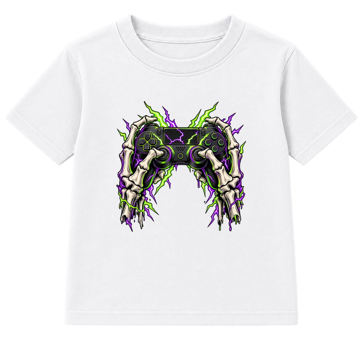 Skeleton Gamer adult Halloween t-shirt - White