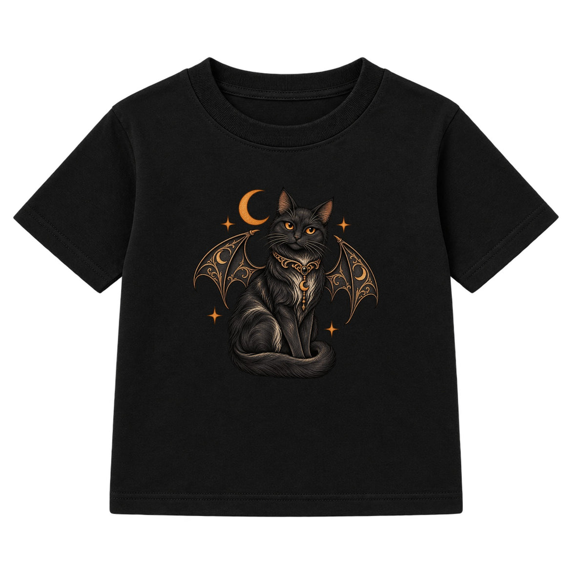 Crescent Moon Cat adult Halloween t-shirt - Black