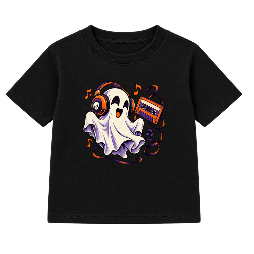 Headphone Ghost adult Halloween t-shirt - Black