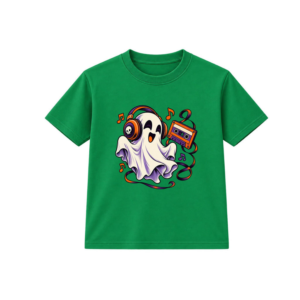 Headphone Ghost adult Halloween t-shirt - Green