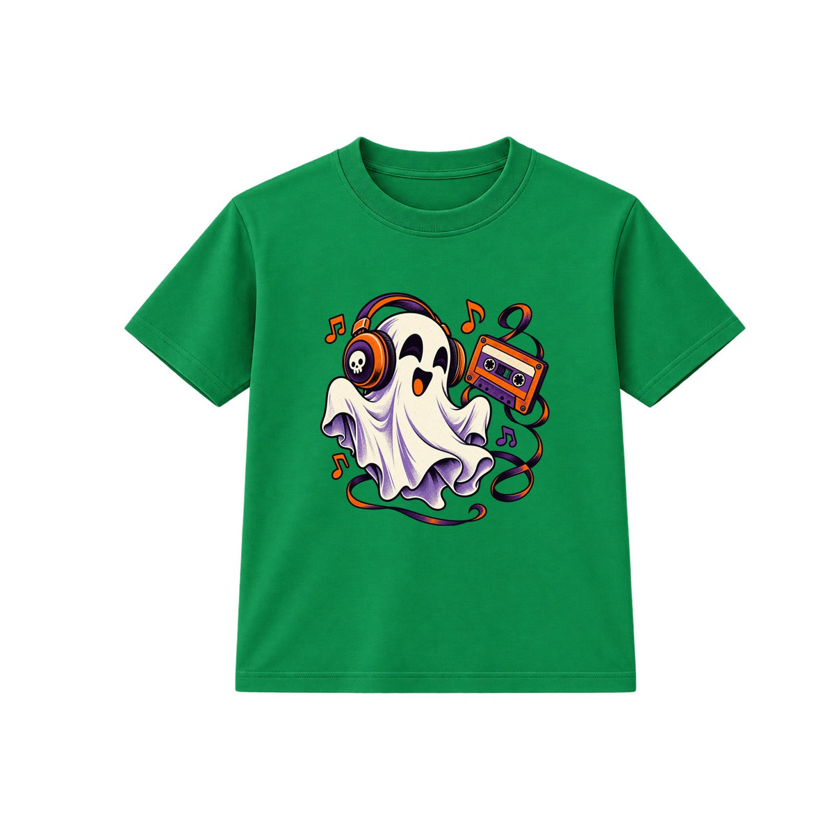 Headphone Ghost adult Halloween t-shirt - Green