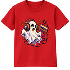 Headphone Ghost adult Halloween t-shirt - Red