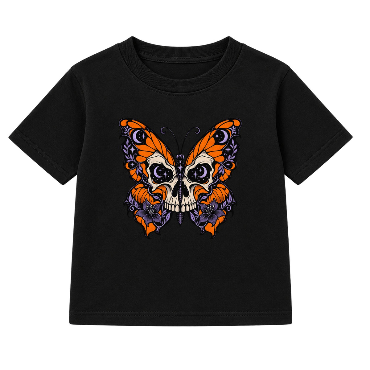Skull Butterfly adult Halloween t-shirt - Black