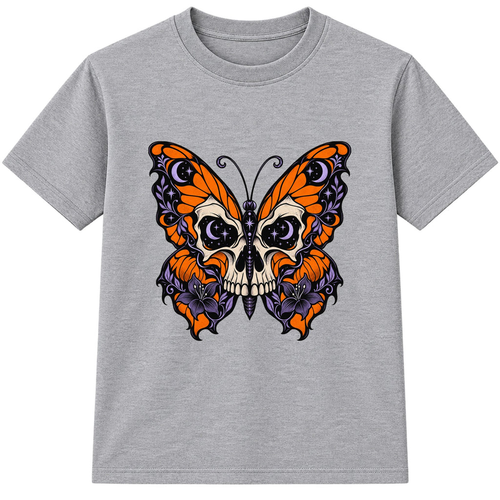 Skull Butterfly adult Halloween t-shirt - Heather Grey