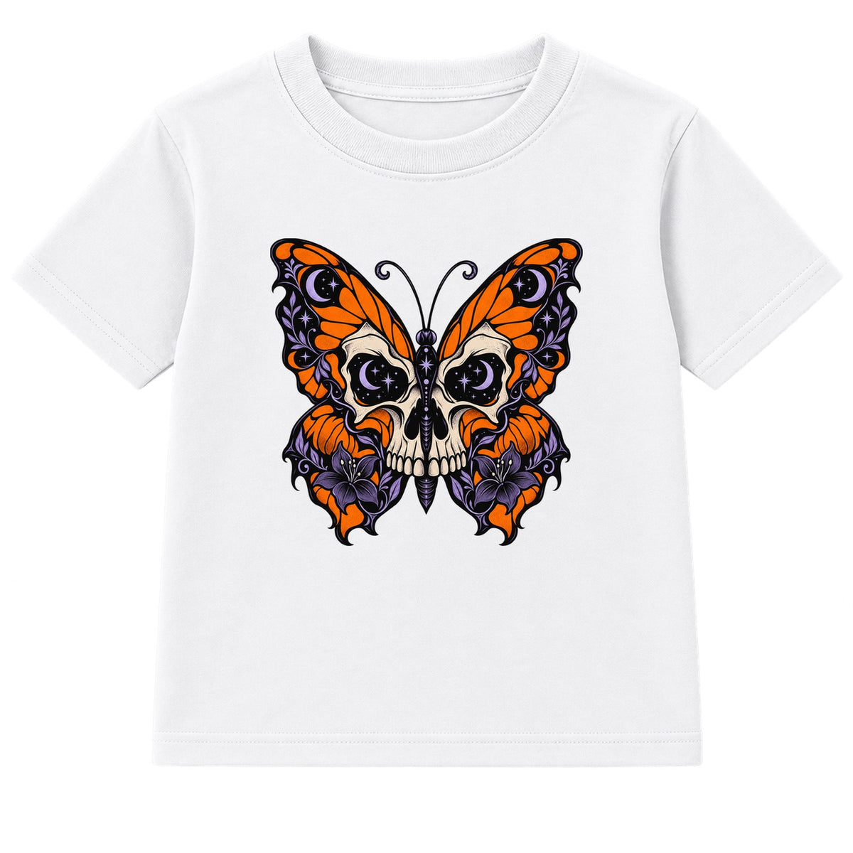 Skull Butterfly adult Halloween t-shirt - White