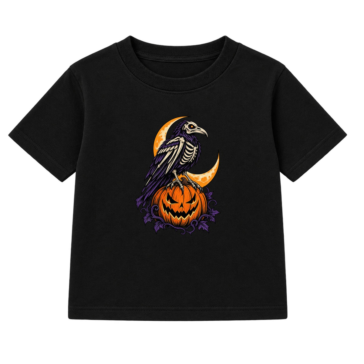 Skeleton Raven adult Halloween t-shirt - Black