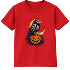 Skeleton Raven adult Halloween t-shirt - Red