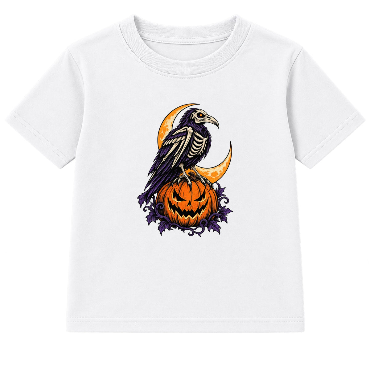Skeleton Raven adult Halloween t-shirt - White