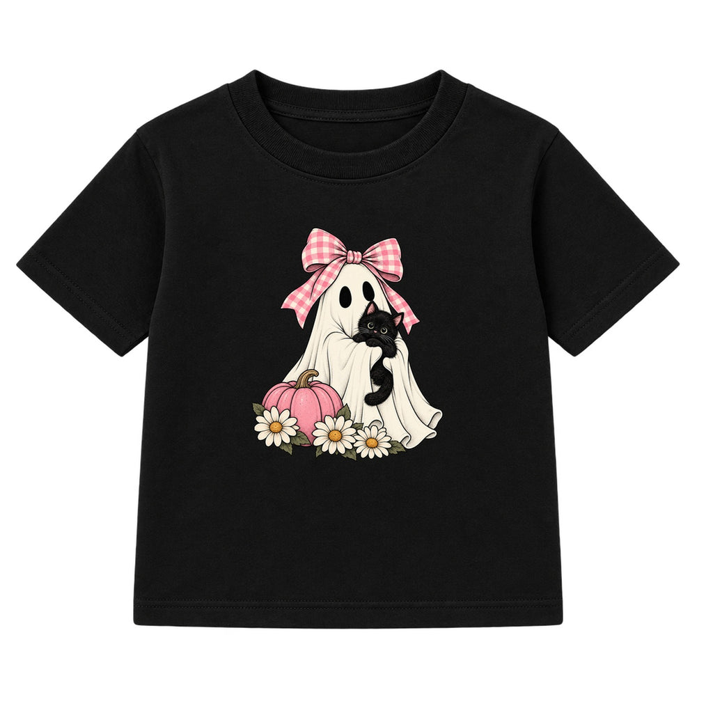 Ribbon Ghost adult Halloween t-shirt - Black