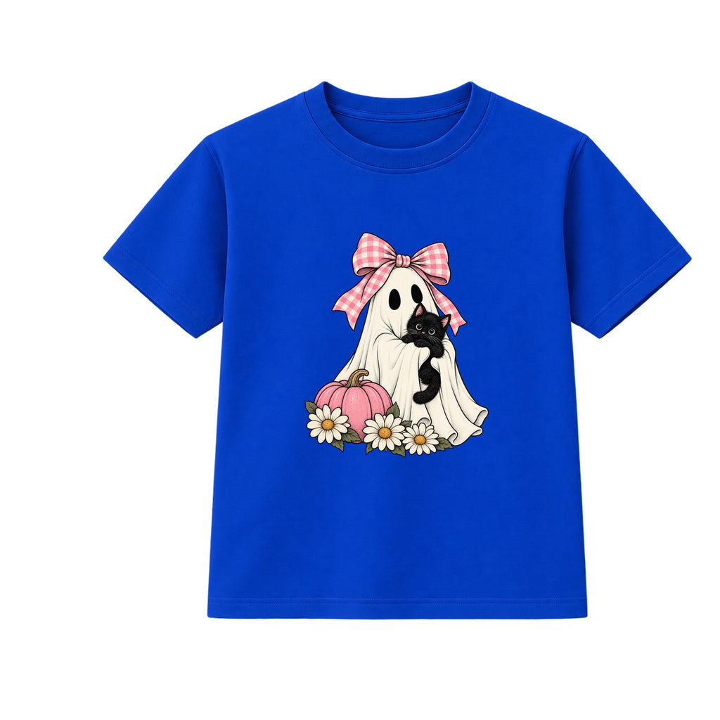 Ribbon Ghost adult Halloween t-shirt - Blue