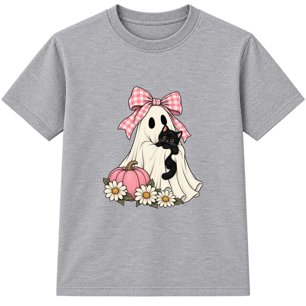 Ribbon Ghost adult Halloween t-shirt - Heather Grey