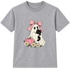 Ribbon Ghost adult Halloween t-shirt - Heather Grey