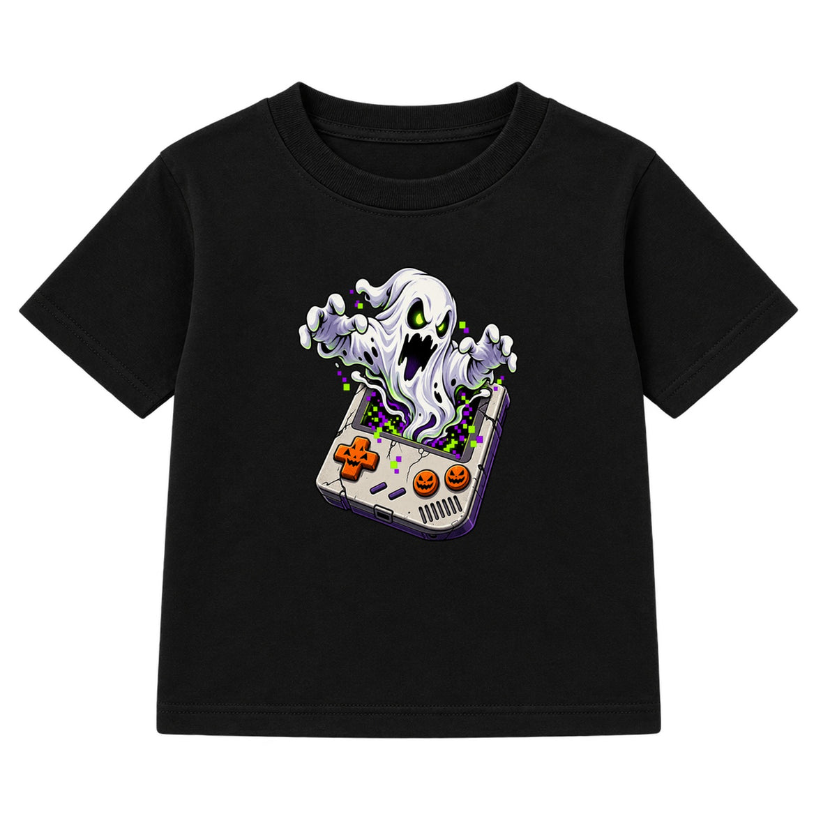 Retro Game Ghost adult Halloween t-shirt - Black