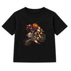 Motocross Pumpkin adult Halloween t-shirt - Black