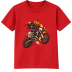 Motocross Pumpkin adult Halloween t-shirt - Red