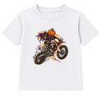 Motocross Pumpkin adult Halloween t-shirt - White