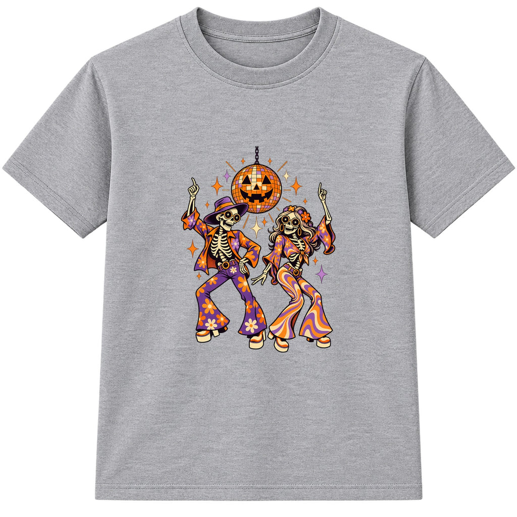 Disco Skeletons adult Halloween t-shirt - Heather Grey