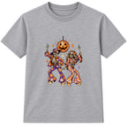 Disco Skeletons adult Halloween t-shirt - Heather Grey